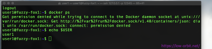 Got permission denied while trying to connect to the Docker daemon socket at unix:///var/run/docker.sock: Get http://%2Fvar%2Frun%2Fdocker.sock/v1.40/containers/json: dial unix /var/run/docker.sock: connect: permission denied