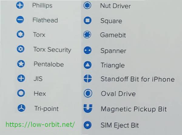 iFixit Mako Driver Kit - Bit Types