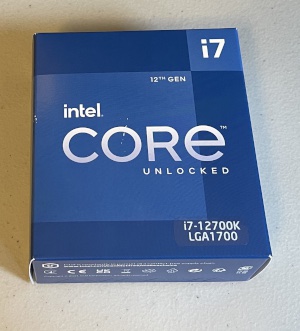 Core i7 12700K Alder Lake CPU front of b ox