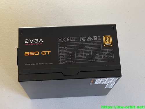 EVGA SuperNOVA 850 GT PSU side with label