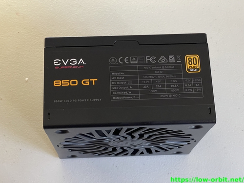 EVGA SuperNOVA 850 GT PSU side with label 2