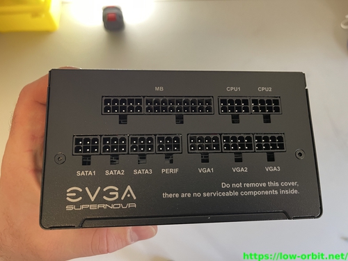 EVGA SuperNOVA 850 GT PSU side with plugs
