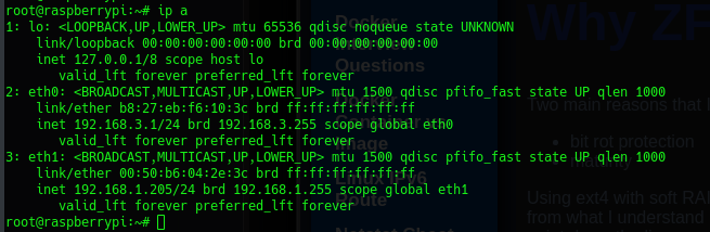 Raspberry Pi Router Firewall network link info